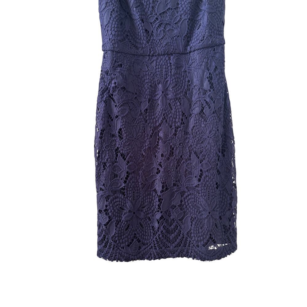 GUESS Los Angeles Navy Blue Lace Mini Dress Spaghetti Strap Size 0 - Picture 6 of 11